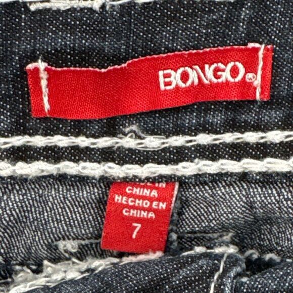 Bongo Dark Wash Denim Shorts | Heavy Contrast Stitch | Size 7 - Picture 9 of 9
